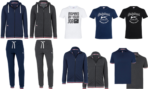 KÜBLER Qualität in lässig für zu Hause. Die körperbetonten Schnitte und das sportliche Design sorgen für einen coolen Look. (Grafik © Paul H. Kübler Bekleidungswerk GmbH & Co. KG)